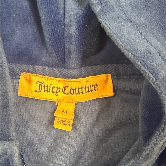 Y2K STYLE | Juicy Couture | Zip Up Velour Hoodie Size Medium - Picture 3 of 8
